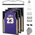thumbnail image 1 of Jersey Frame Display Case, Large Shadow Box, Sports Jersey Display Case with 98% UV Protection, Hangers and Hookers, Valet Pinboard, Acrylic, Football, Basketball (Set of 3), 1 of 6