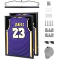 thumbnail image 1 of Jersey Frame Display Case, Large Shadow Box, Sports Jersey Display Case with 98% UV Protection, Hangers and Hookers, Valet Pinboard, Acrylic, Football, Basketball (Set of 2), 1 of 6