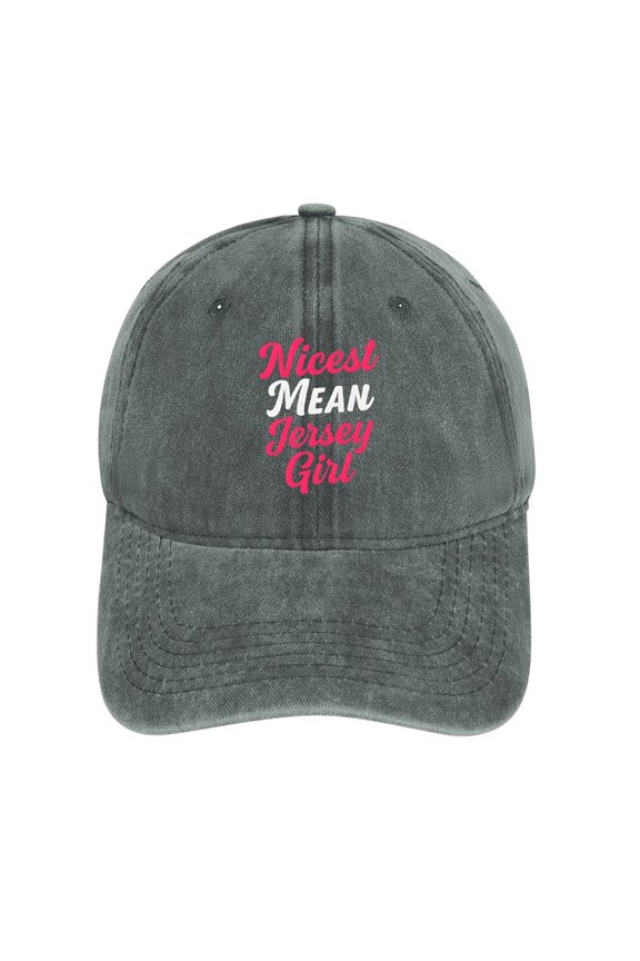 Jersey Girl Gray Baseball Cap for Men Women, Adjustable Snapback Hats Cotton Hat