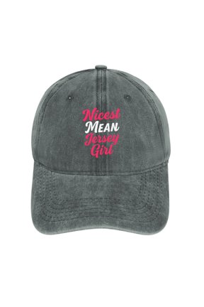 Jersey Girl Gray Baseball Cap for Men Women, Adjustable Snapback Hats Cotton Hat