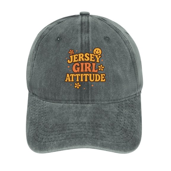 Jersey Girl Gray Baseball Cap for Men Women, Adjustable Snapback Hats Cotton Hat