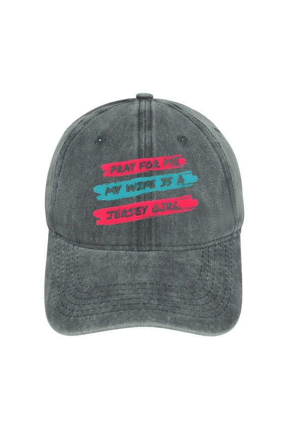 Jersey Girl Gray Baseball Cap for Men Women, Adjustable Snapback Hats Cotton Hat