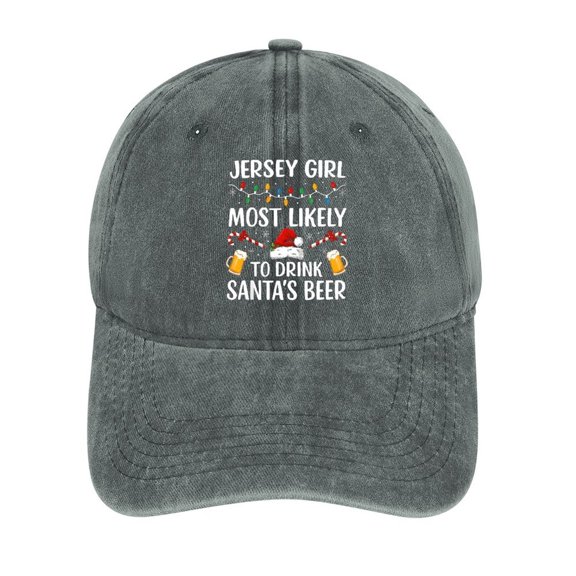 Jersey Girl Gray Baseball Cap for Men Women, Adjustable Snapback Hats Cotton Hat