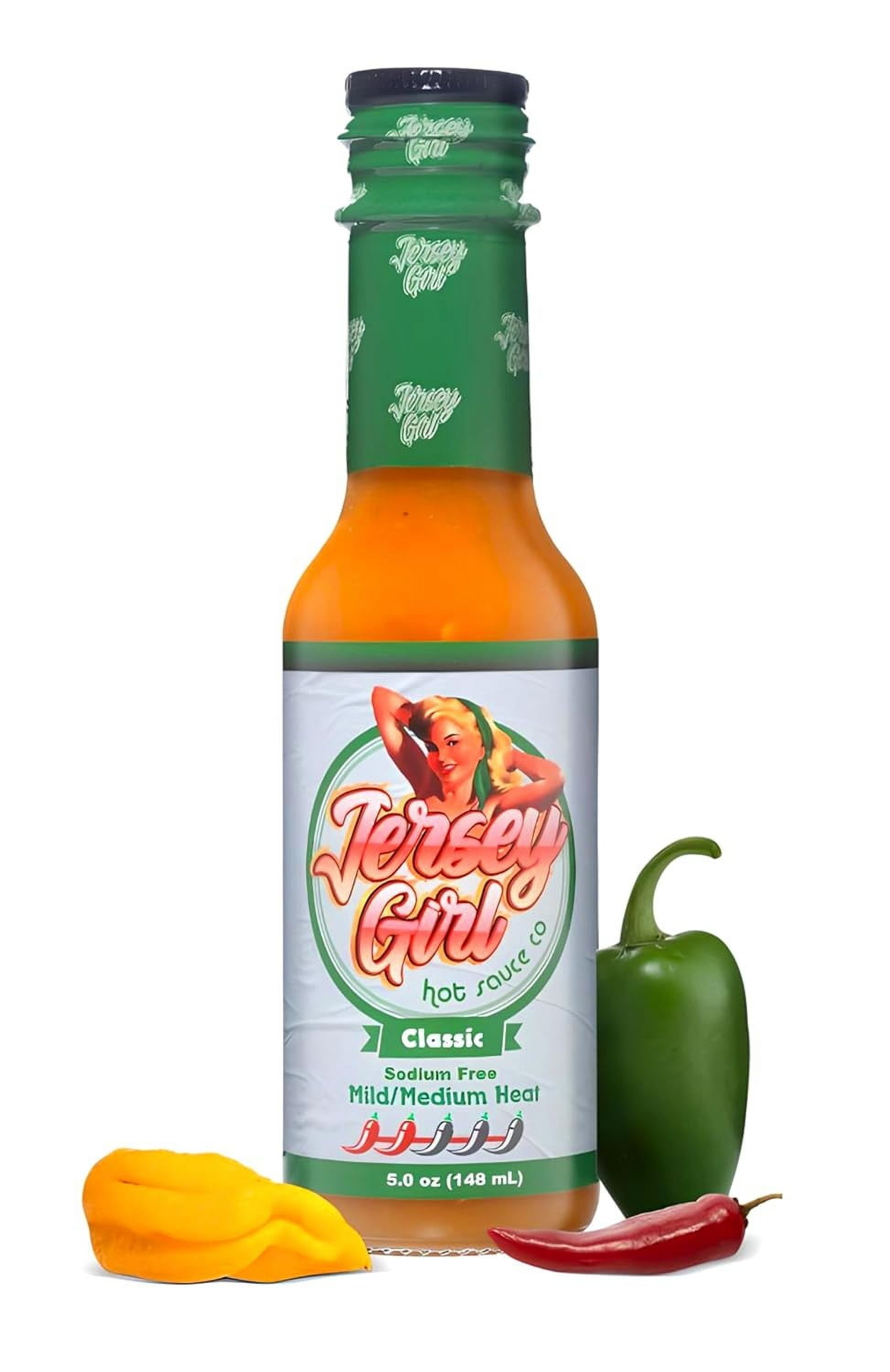 Jersey Girl Sizzlin' No Sodium Hot Sauce - Scorpion & Ghost Pepper Blend, All Natural, Keto, Vegan (5oz)