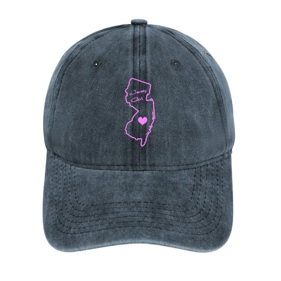 Jersey Girl Navy Baseball Cap for Men Women, Adjustable Snapback Hats Cotton Hat