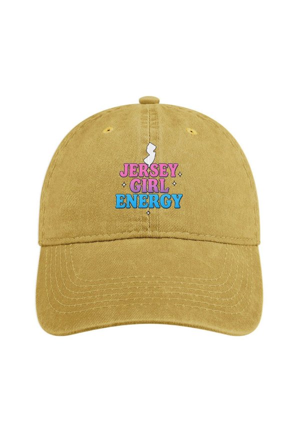 Jersey Girl Sand Colour Baseball Cap for Men Women, Adjustable Snapback Hats Cotton Hat