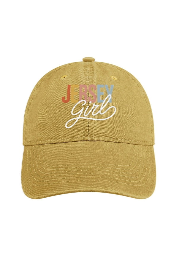 Jersey Girl Sand Colour Baseball Cap for Men Women, Adjustable Snapback Hats Cotton Hat