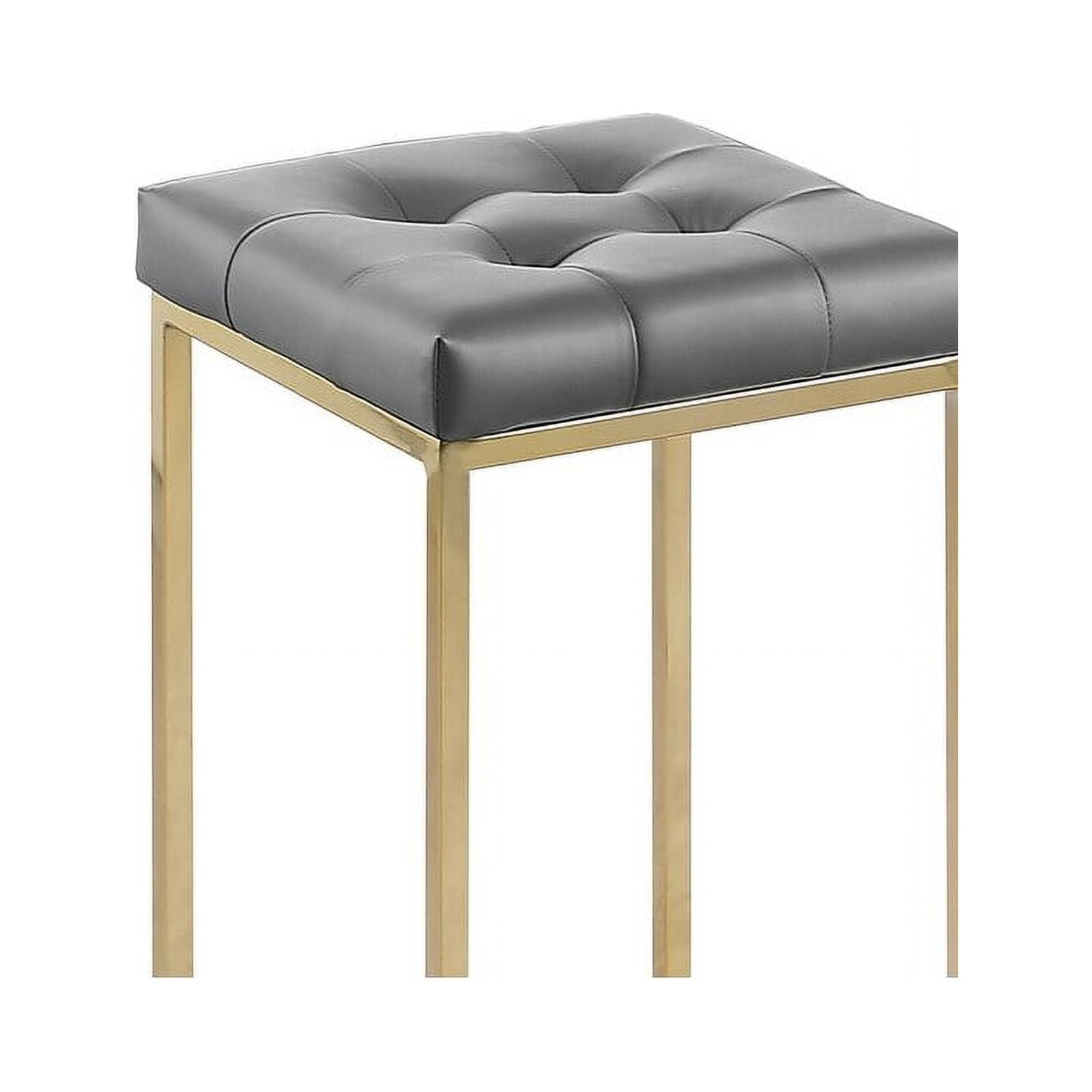 Modern Gray Faux Leather 27" Counter Height Stool with Chrome Base