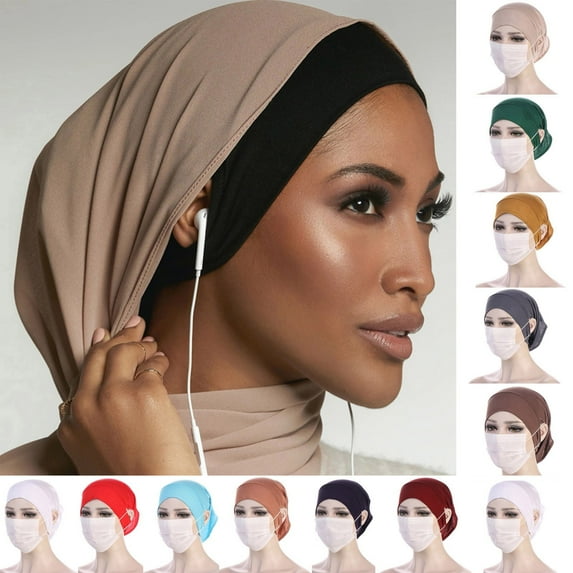 Jersey Hijab Undercap with Ear Hole Headphone Compatible Inner Scarf Liner