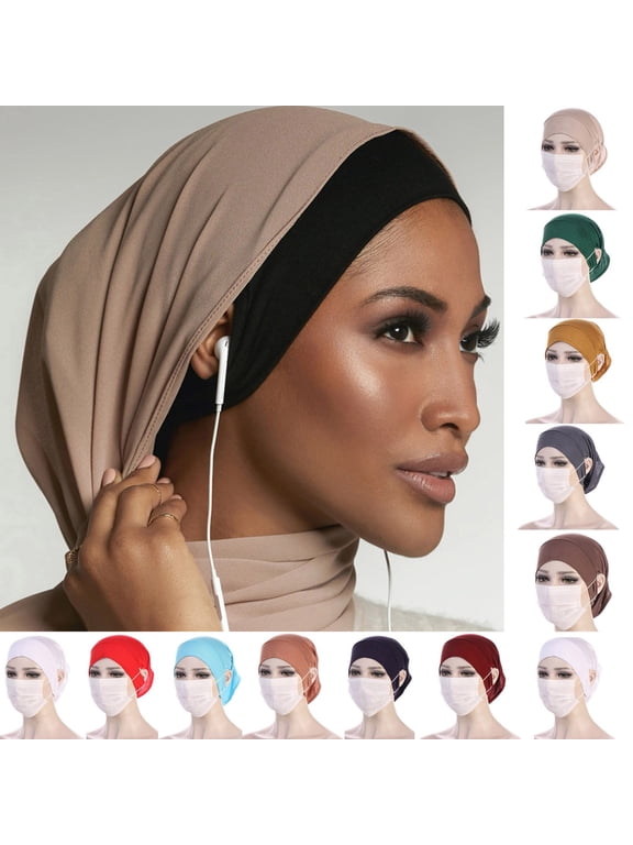 Jersey Hijab Undercap with Ear Hole Headphone Compatible Inner Scarf Liner