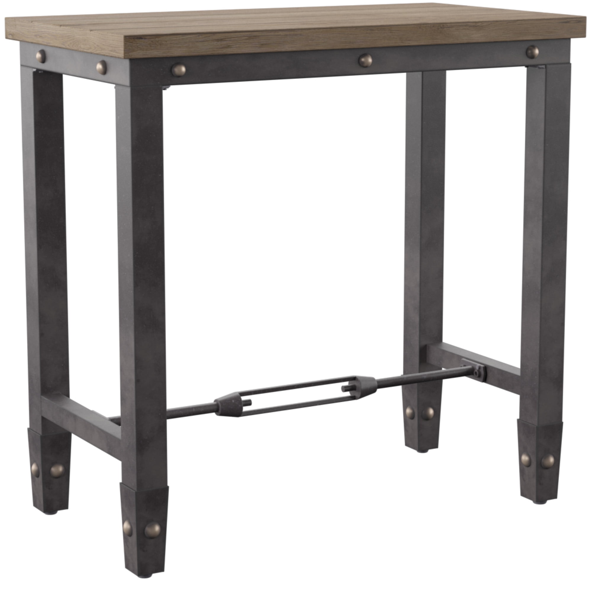 Antique Tobacco Pine and Iron Industrial End Table