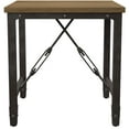 thumbnail image 1 of Jersey Industrial Square End Table in Antique Tobacco Brown top Black Metal Base, 1 of 8