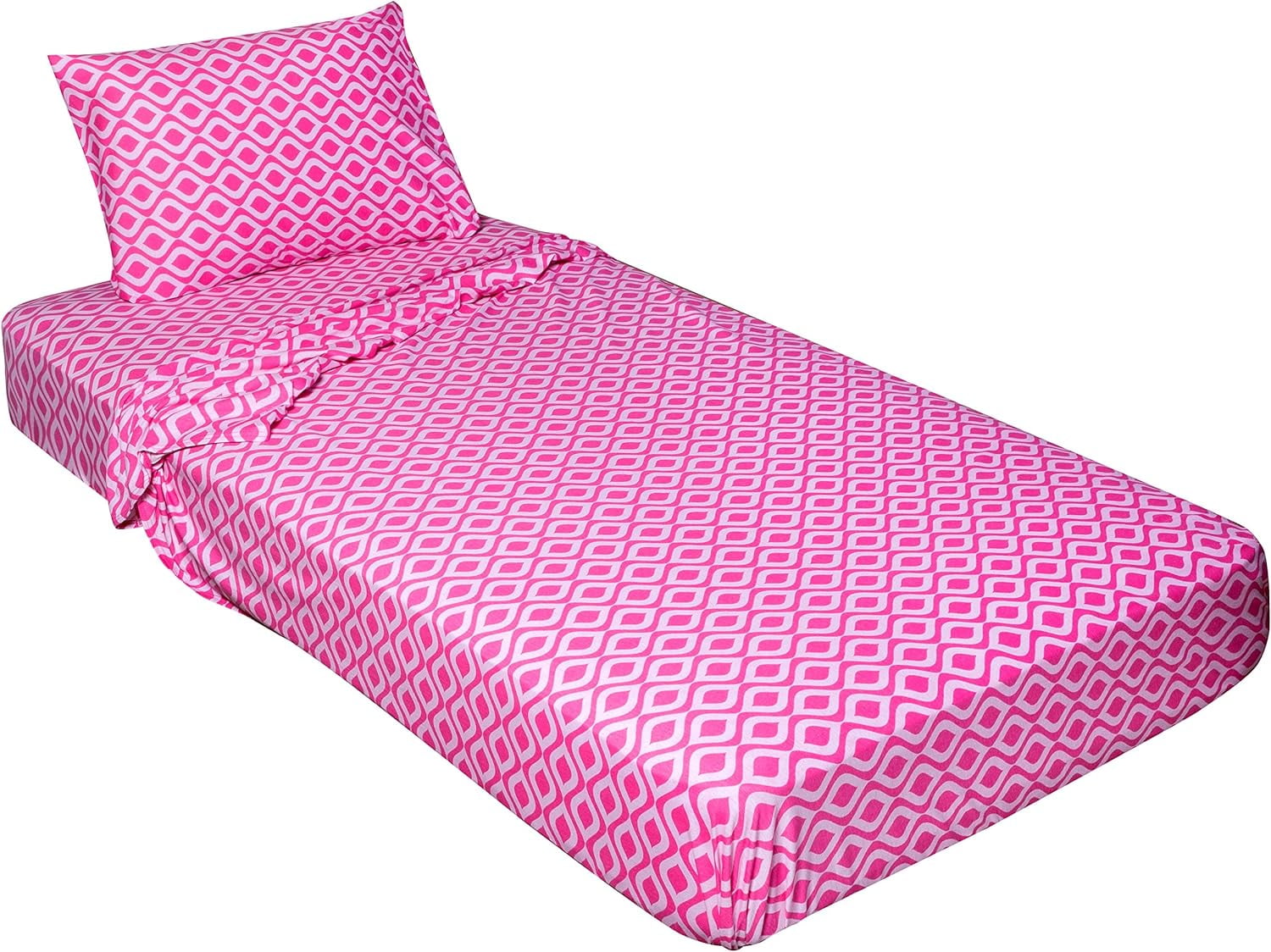 Jersey Knit 3 Pc. Size Camp Sheet Set (Geometric )