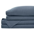 Jersey Knit Cotton Blend Midnight Blue 4Piece Queen Sheet Set
