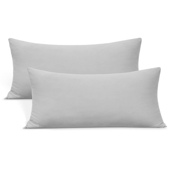 Jersey Knit Pillow Cases Set of 2 ,Grey Pillowcases with Envelope