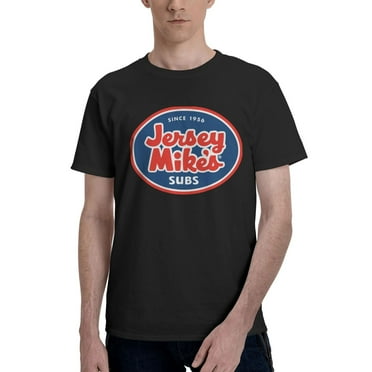 Jersey Mike's Subs Men's Short Sleeve Crew Neck T Shirt Athletic Running Gym Workout Black Tee Tops Small