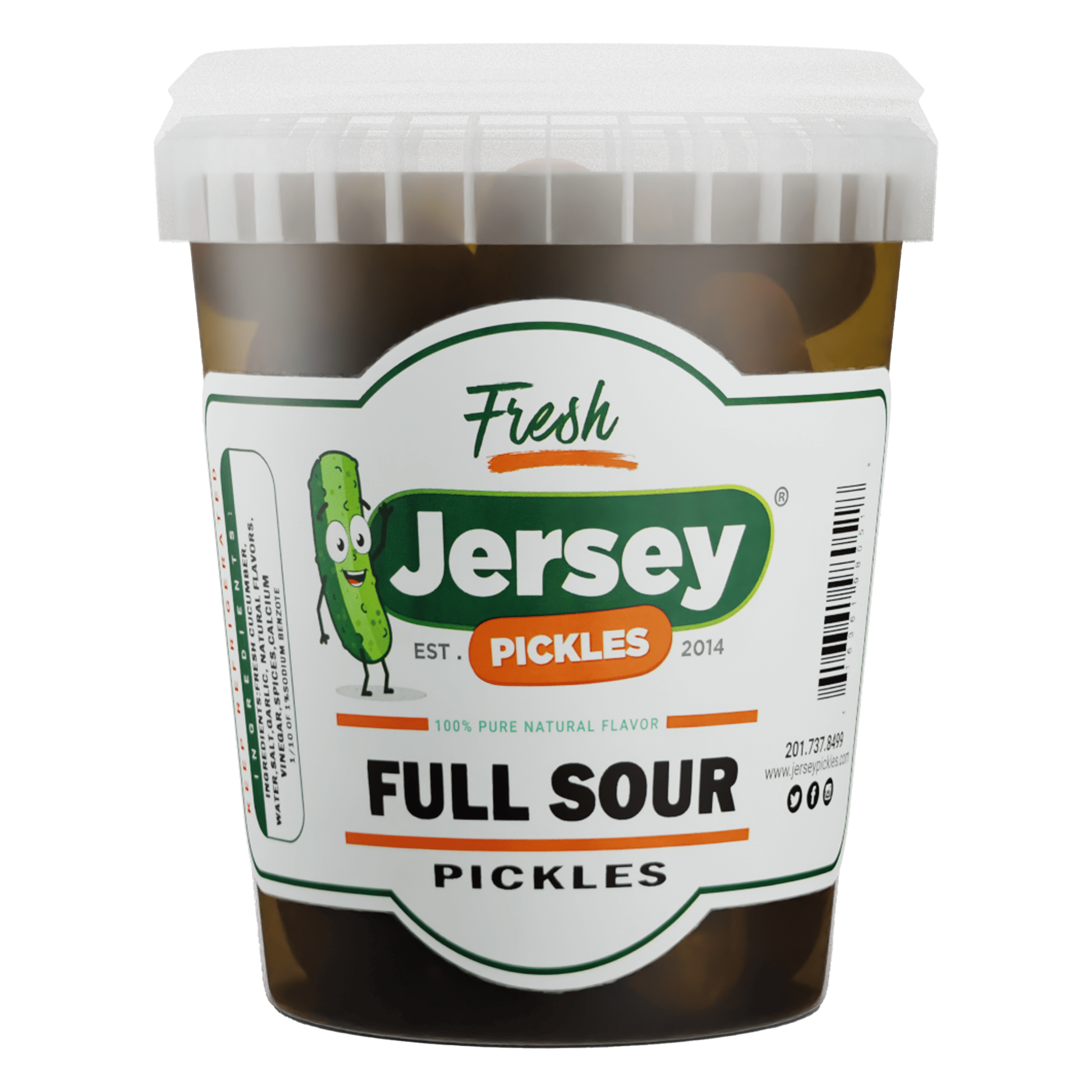 Jersey Pickles Full Sour Pickles, Traditional Fermented, Crunchy \u0026 Tangy, Classic Deli Taste
