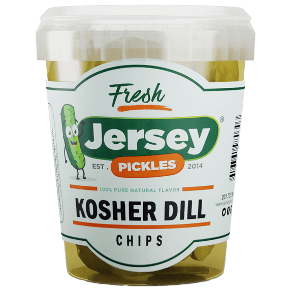 Jersey Pickles Kosher Dill Pickle Chips with Garlic, Fresh Cucumbers, and Traditional Spices