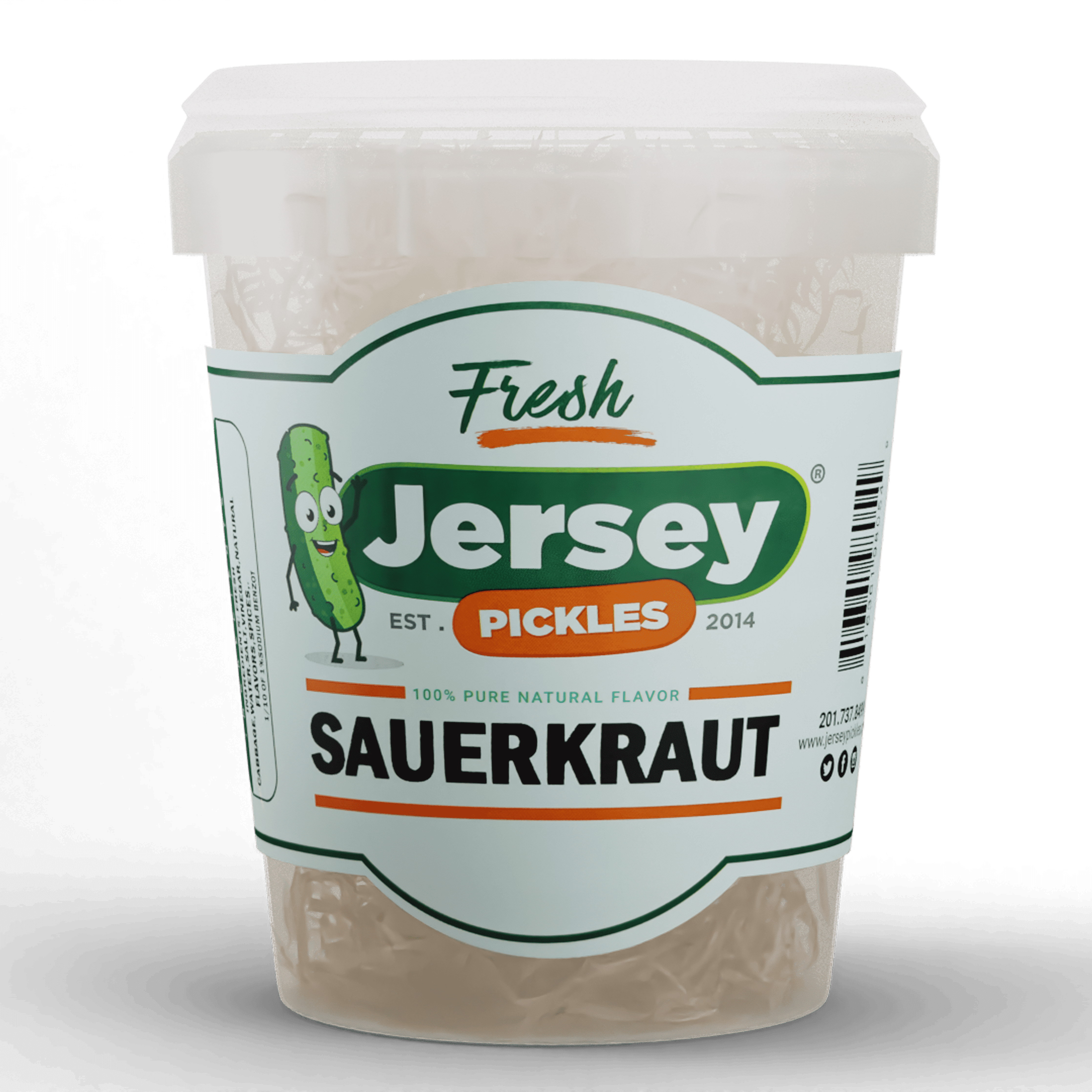 Jersey Pickles Sauerkraut – Tangy & Crisp Fermented Cabbage, Great for Hot Dogs, Sandwiches & Salads