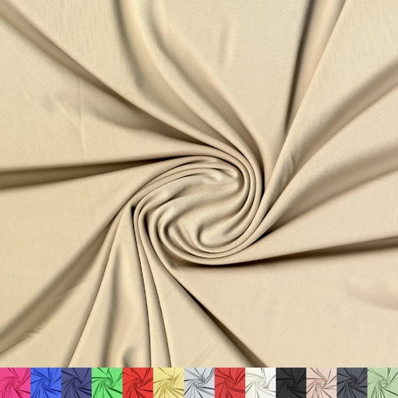 LitLook Jersey Knit Fabric by the Yard - 60" Wide Soft & Breathable 200 GSM Fabric for Dresses, Activewear, Yoga Leggings, Skirts - Nude