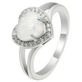 thumbnail image 1 of Jersey Promise Ring Heart Shape Fire Opal Clear Cz Womens Ginger Lyne Collection, 1 of 5