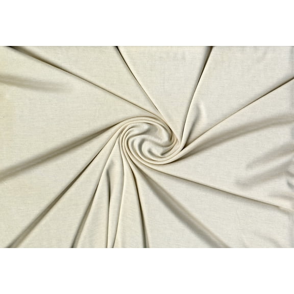Jersey Rayon 150 GSM, Soft Stretch Knit, Solid Rayon, Sewing Craft Fabric (IVORY, ByYard)