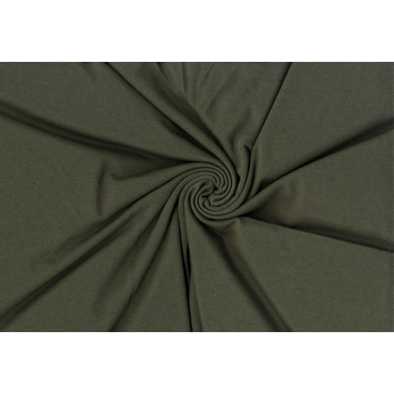 Jersey Rayon Hacci Slub Stripe Laguna Knit Fabric Soft Sewing Apparel (OLIVE, ByYard)