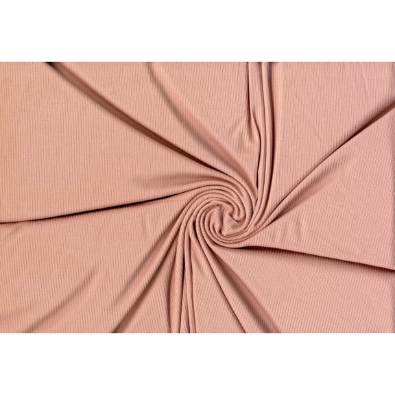 Jersey Rib 4*2 Rayon Spandex Knit Fabric Stretchy Soft Sewing Fabric (MAUVE, ByYard)