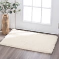 thumbnail image 1 of Jersey Shag Transitional Solid Cream Polypropylene Indoor Area Rug, 2'x3' Rectangle, 1 of 6