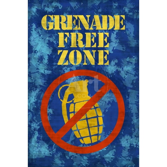 Jersey Shore Grenade Free Zone Blue TV Poster Print, Unframed Standard Poster Wall Art Sold by ArtCom