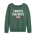 thumbnail image 1 of Jersey Shore - I Wrote The Note - Women's Lightweight French Terry Long Sleeve Shirt, 1 of 4