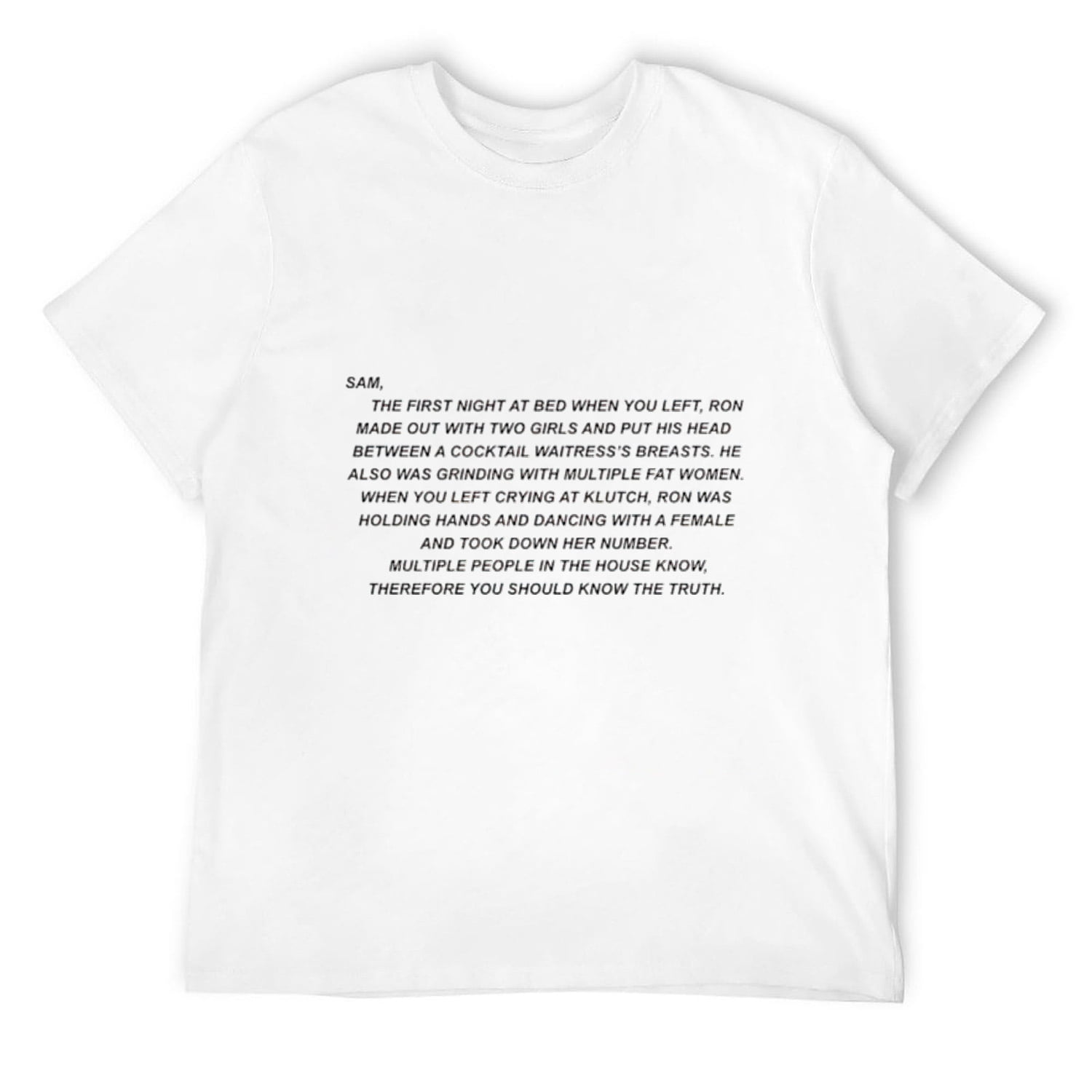 Jersey Shore Shirt, Shirts with Sayings, Note to Sam Shirt, Letter
