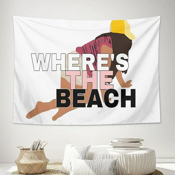 Jersey Shore Tapestry Funny Tapestries Wall Hanging Jersey Shore Poster Wheres The Beach Jersey Shore Note Banner Party Decoration Flag for Home Living Room Bedroom Dorm Decor 40"x30"