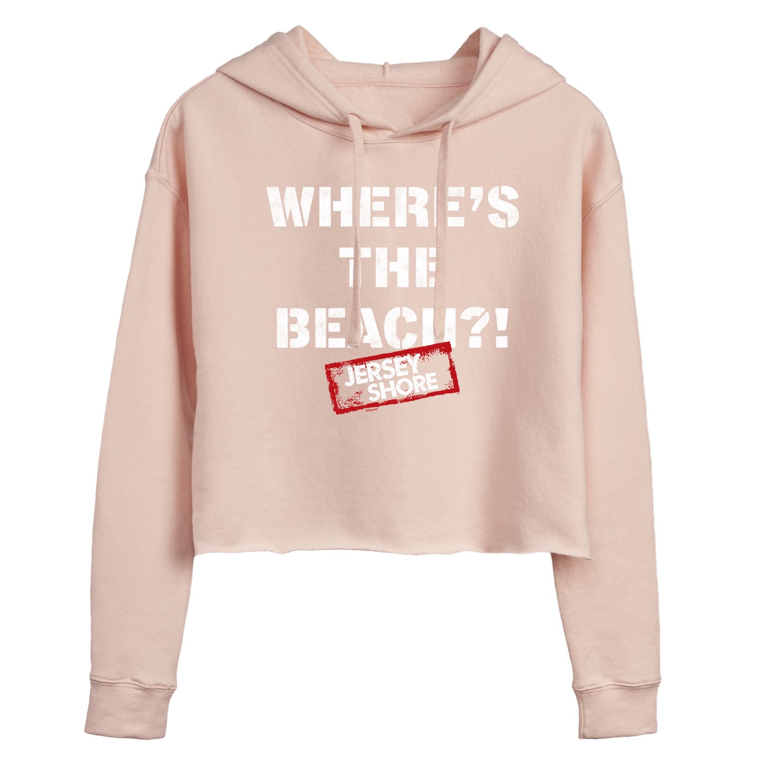 Jersey Shore - Where's The Beach - Juniors Cropped Pullover Hoodie -  Walmart.com