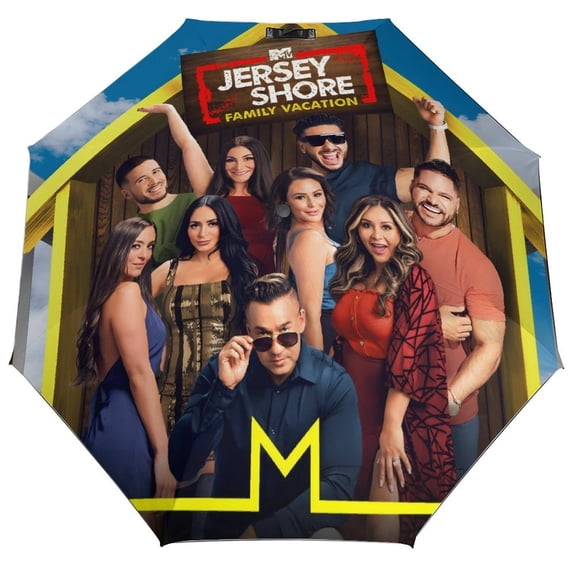 Jersey Shore-theme 3 Fold Auto Umbrella sunshade for Outdoor activities gifts for fans,friends,family and Lovers