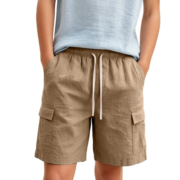 Jersey Shorts Boys Shorts Casual Pull On Elastic Waist Summer Beach Shorts For Teen