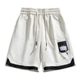 thumbnail image 1 of Jersey Shorts for Men Casual Summer Drawstring Training Basketball Athletic Sweat Shorts with Pockets, 1 of 7