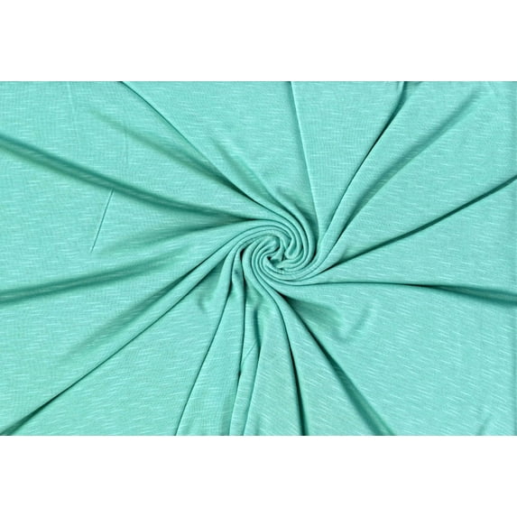 Jersey Slub Rayon Knit Fabric 130 GSM- Soft Stretch Sewing Apparel Craft (MINT, ByYard)