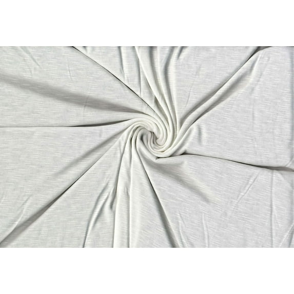 Jersey Slub Rayon Knit Fabric 130 GSM- Soft Stretch Sewing Apparel Craft (OFFWHITE, ByYard)