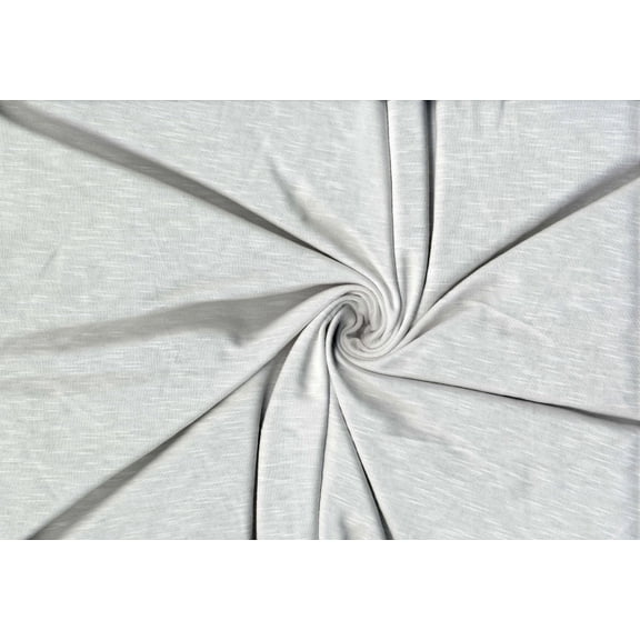 Jersey Slub Rayon Knit Fabric 130 GSM- Soft Stretch Sewing Apparel Craft (WHITE-PFP, ByYard)