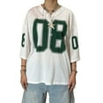 thumbnail image 1 of Jersey Tops for Women Y2k Oversized T Shirt Number Graphic Tees V Neck Half Sleeve Shirt Streetwear, 1 of 6