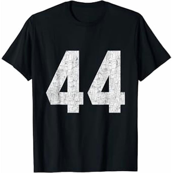 Jersey Uniform Number #44 Athletic Style Sports Graphic T-Shirt