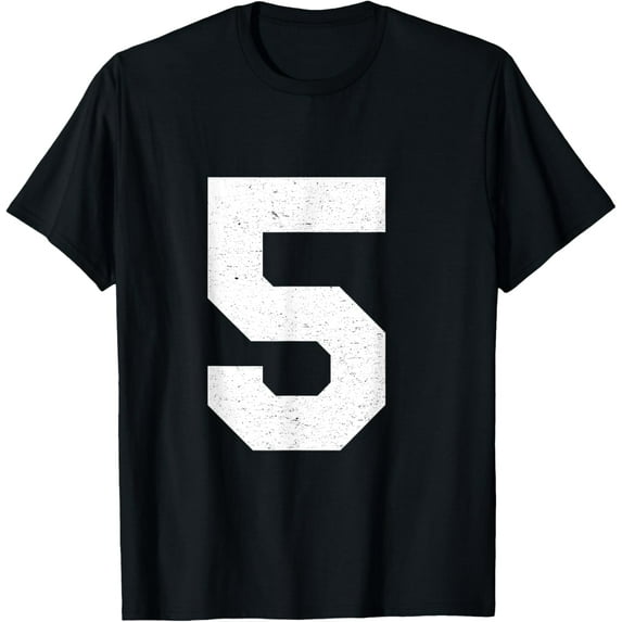 Jersey Uniform Number #5 for Sports T-Shirt