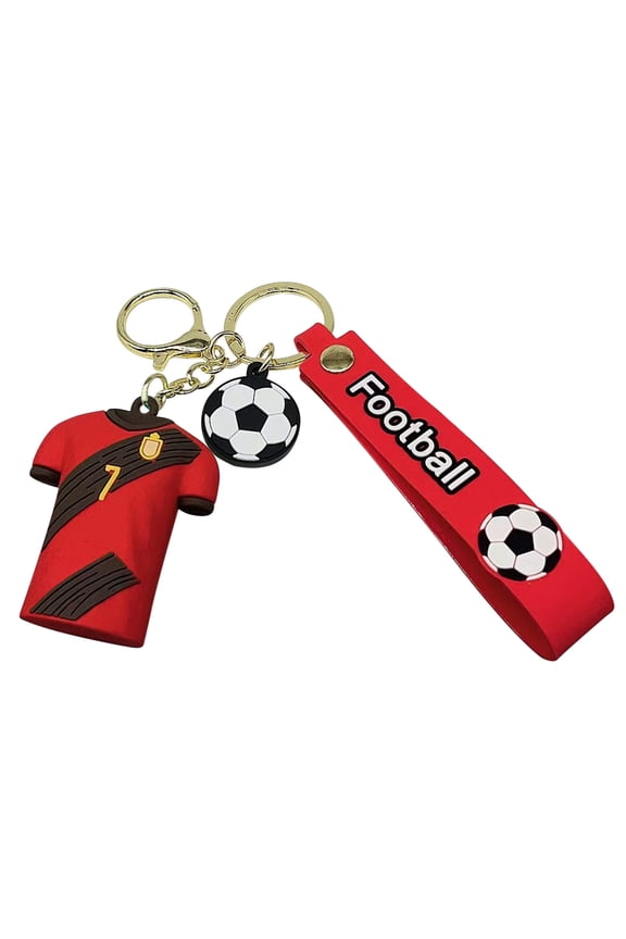 Jersey keychain Soccer Ball Key Chain,Soccer Uniform Keychain, Silicone Football Jersey Pendant, Cute Sports Gift for Backpack or Keys, Iconic Ball Keyring for Cup, Global Football Fan Accessory