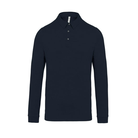 Jersey knit long sleeve polo shirt