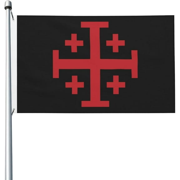 Jerusalem Catholic Cross 3x5 Double Sided Flag Fade Resistant Banner Polyester Flag with 2 Brass Grommets For Indoor Outdoor