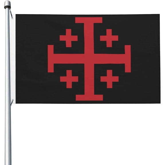 Jerusalem Catholic Cross Flag 3x5 Feet Double-Sided Outdoor Decoration