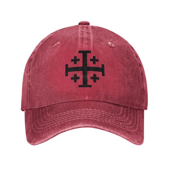 Jerusalem Cross Adult Adjustable Classic Washed Casquette Cap Hat Baseball Cap For Man For Woman
