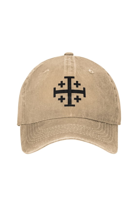Jerusalem Cross Adult Adjustable Classic Washed Casquette Cap Hat Baseball Cap For Man For Woman