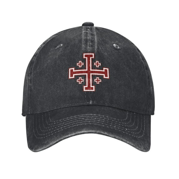Jerusalem Cross Faig Adult Adjustable Classic Washed Casquette Cap Hat Baseball Cap For Man For Woman